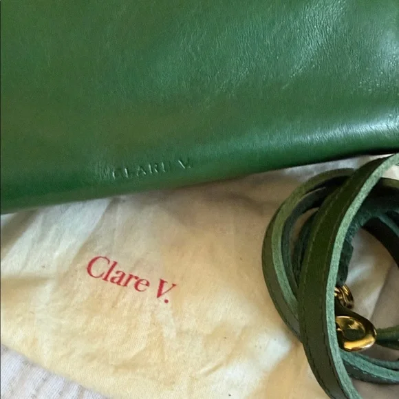 Clare V Green Leather Crossbody Bag - Picture 3 of 3